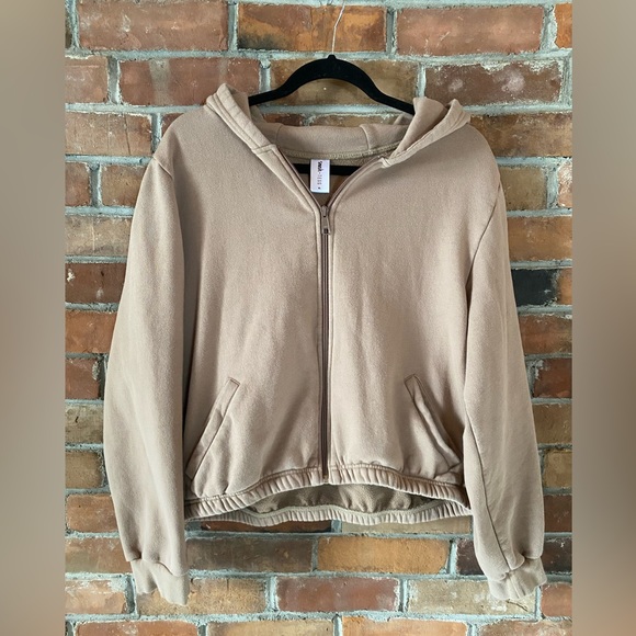 Smash + Tess Tops - SMASH+TESS ava zip up hoodie XL tan neutral